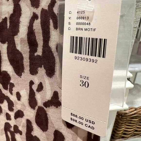 NWT new Anthropologie the ettie shorts Maeve 30 animal print brown - Picture 4 of 16